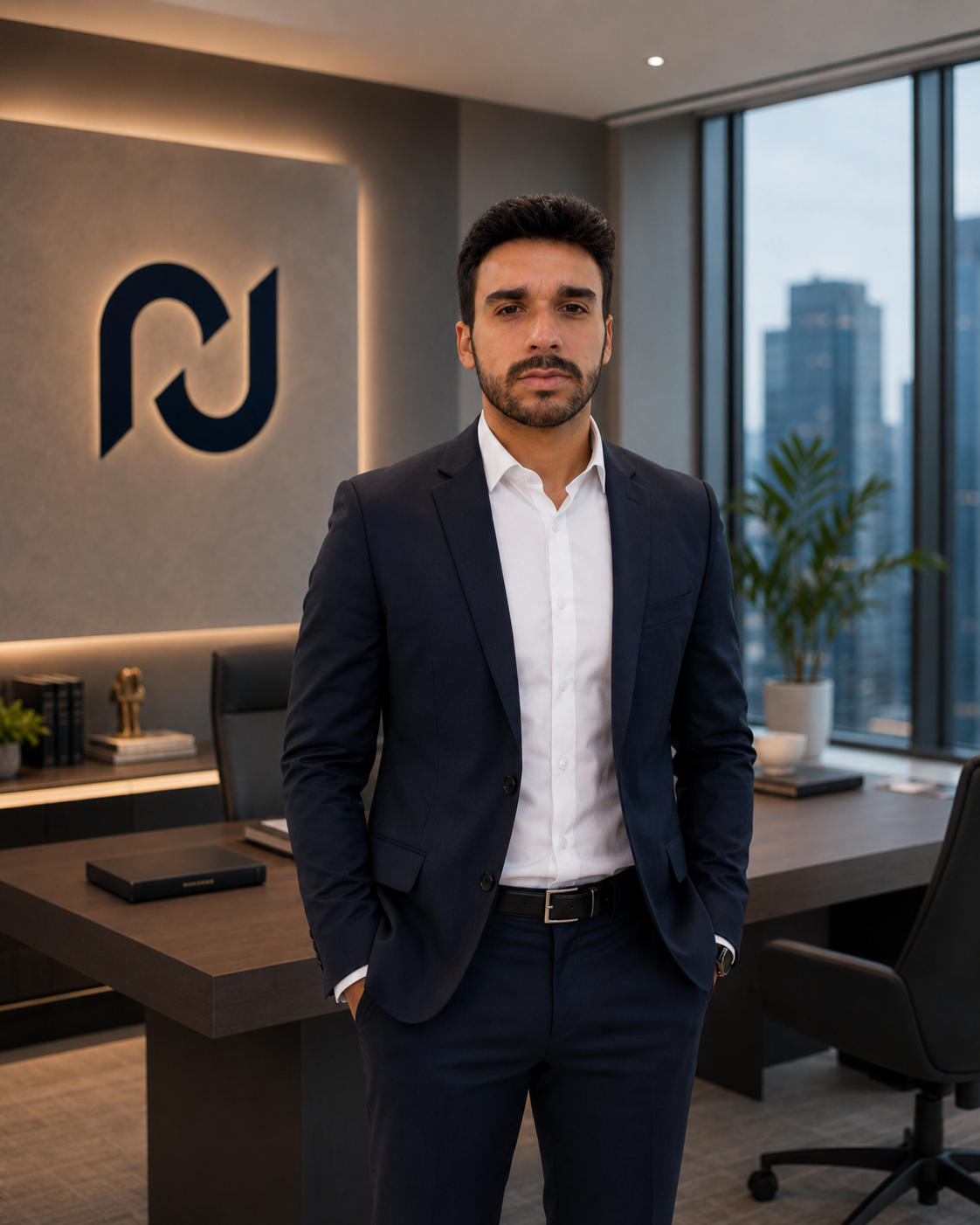 Nicolas John em ambiente profissional